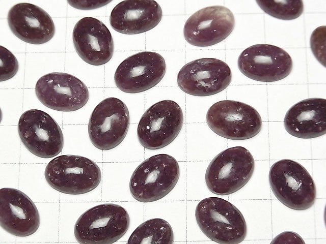 [Video]Lepidolite AAA- Oval Cabochon 14x10mm 2pcs