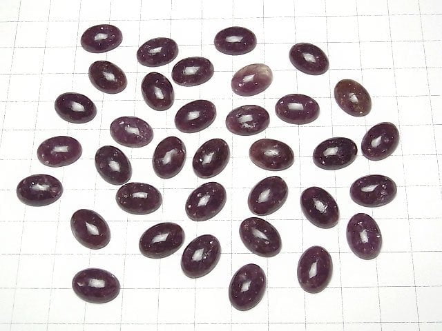 [Video]Lepidolite AAA- Oval Cabochon 14x10mm 2pcs