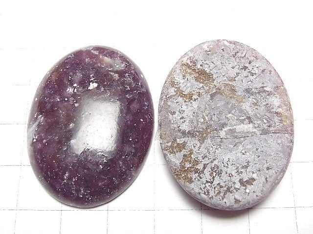 [Video]Lepidolite AAA- Oval Cabochon 40x30mm 1pc