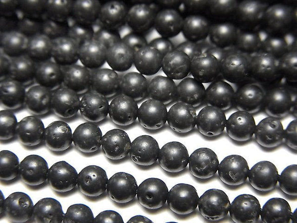 [Video] Black Lava Small Size Round 3mm 1strand beads (aprx.15inch/36cm)