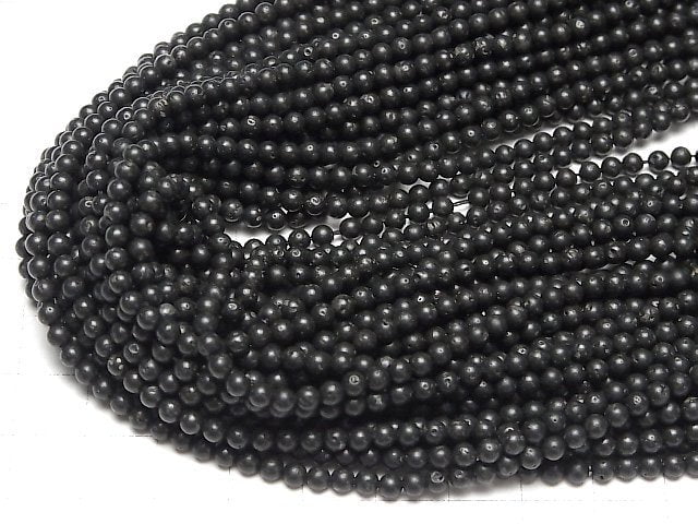 [Video] Black Lava Small Size Round 3mm 1strand beads (aprx.15inch/36cm)