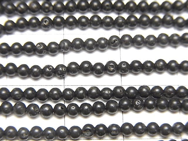 [Video] Black Lava Round 2mm 1strand beads (aprx.15inch/37cm)