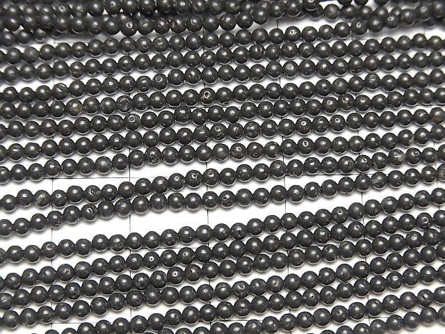 [Video] Black Lava Round 2mm 1strand beads (aprx.15inch/37cm)