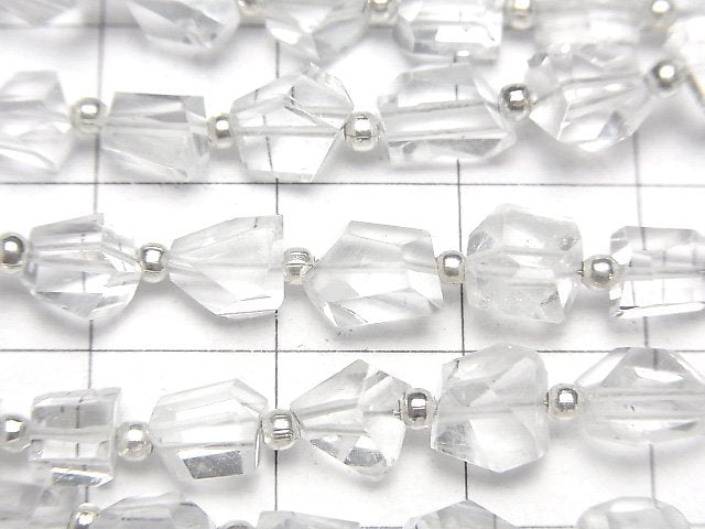 [Video]High Quality White Topaz AA++ Faceted Nugget half or 1strand beads (aprx.7inch/18cm)