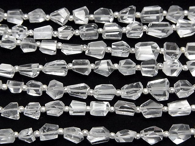 [Video]High Quality White Topaz AA++ Faceted Nugget half or 1strand beads (aprx.7inch/18cm)