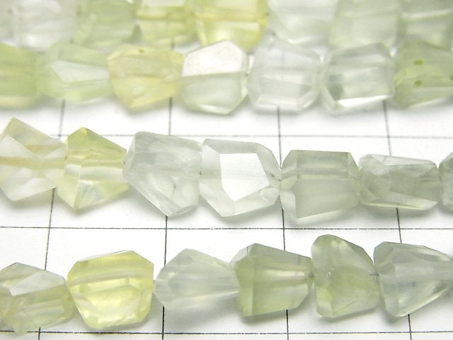 [Video]High Quality Prehnite AAA- Faceted Nugget half or 1strand beads (aprx.7inch/18cm)