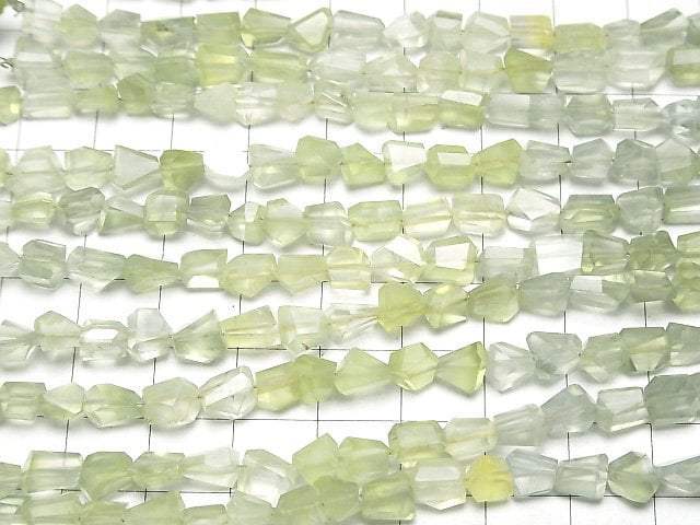 [Video]High Quality Prehnite AAA- Faceted Nugget half or 1strand beads (aprx.7inch/18cm)