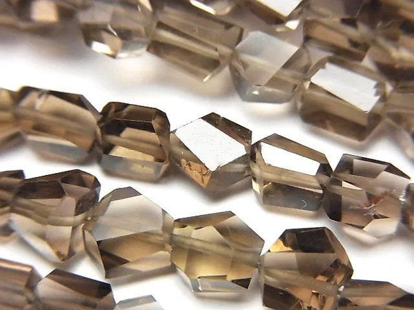 [Video]High Quality Smoky Quartz AAA- Faceted Nugget half or 1strand beads (aprx.7inch/18cm)