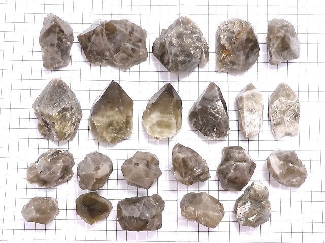 [Video][One of a kind] Smoky Elestial Quartz Cluster 22pcs set NO.2