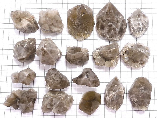 [Video][One of a kind] Smoky Elestial Quartz Cluster 18pcs set NO.4