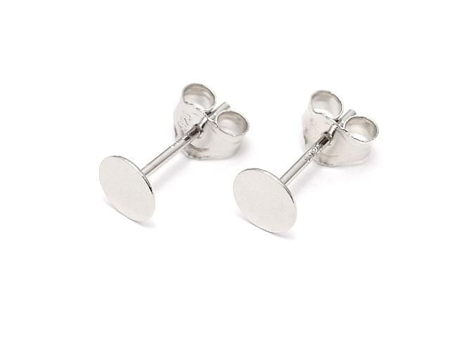 [Video] Silver925 Earstuds & Earnuts Round Disc [3mm][4mm][5mm][6mm][8mm] Rhodium Plated 2 pairs