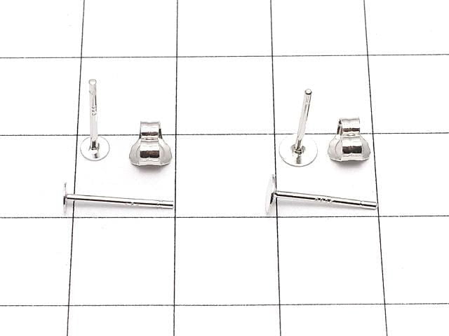 [Video] Silver925 Earstuds & Earnuts Round Disc [3mm][4mm][5mm][6mm][8mm] Rhodium Plated 2 pairs