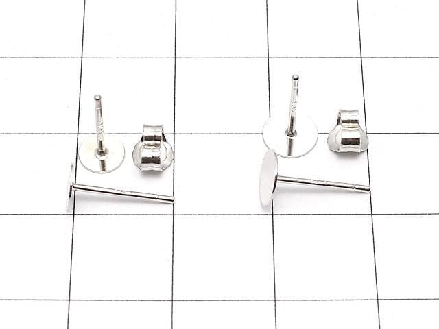 [Video] Silver925 Earstuds & Earnuts Round Disc [3mm][4mm][5mm][6mm][8mm] Rhodium Plated 2 pairs