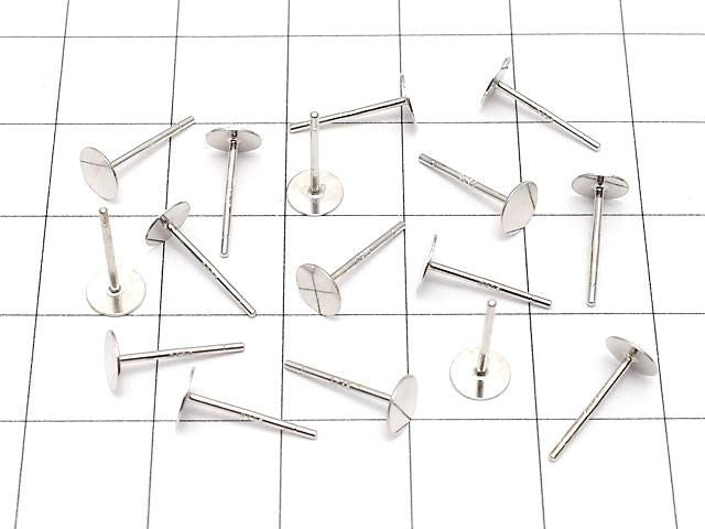 925純銀耳針耳環圓盤 [3mm][4mm][5mm][6mm][8mm] 鍍銠 1對