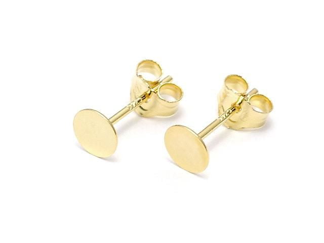 [Video] Silver925 Earstuds & Earnuts Round Disc [3mm][4mm][5mm][6mm][8mm] 18KGP 2 pairs