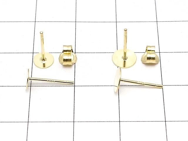 [Video] Silver925 Earstuds & Earnuts Round Disc [3mm][4mm][5mm][6mm][8mm] 18KGP 2 pairs