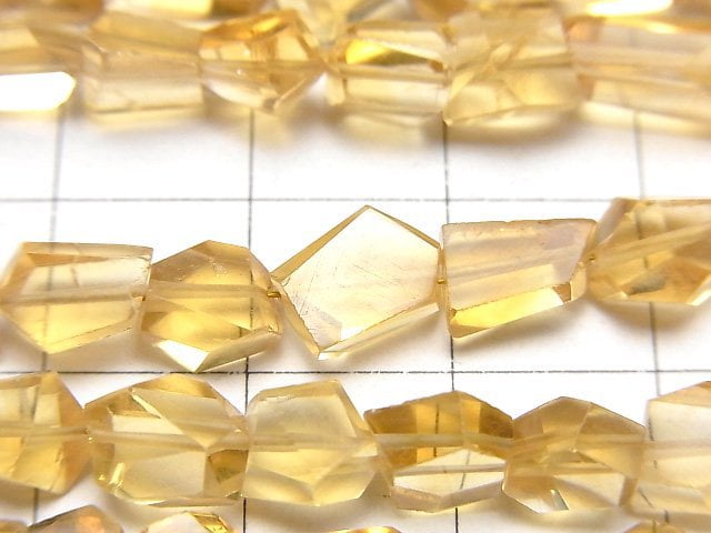 [Video]High Quality Citrine AAA- Faceted Nugget half or 1strand beads (aprx.7inch/18cm)