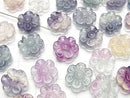 [Video] Multicolor Fluorite AAA- Flower Motif 14x13mm [Drilled Hole] 5pcs