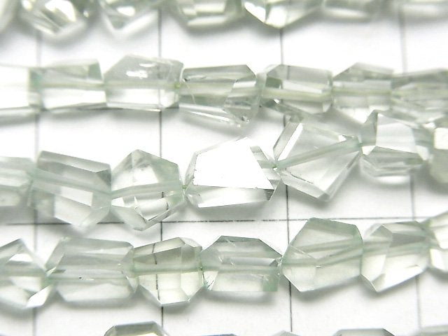 [Video]High Quality Green Amethyst AAA- Faceted Nugget half or 1strand beads (aprx.7inch/18cm)