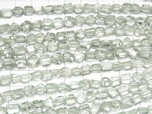 [Video]High Quality Green Amethyst AAA- Faceted Nugget half or 1strand beads (aprx.7inch/18cm)