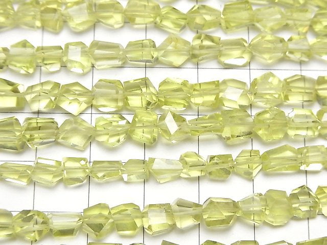 [Video]High Quality Lemon Quartz AAA- Faceted Nugget half or 1strand beads (aprx.7inch/18cm)