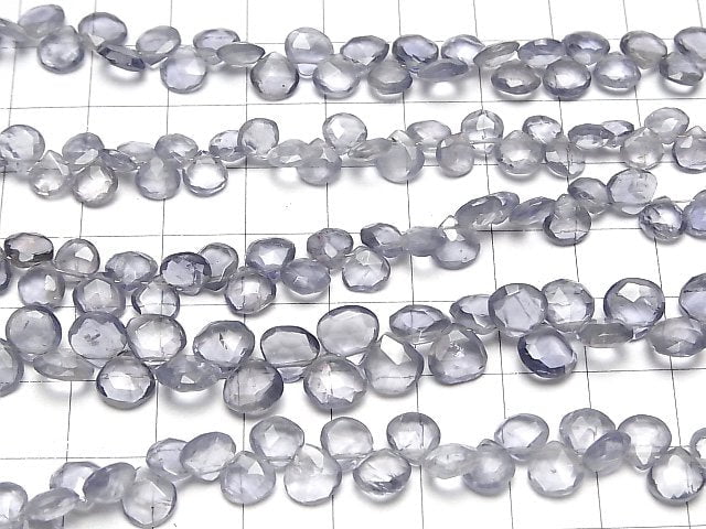 [Video]High Quality Iolite AA Chestnut Faceted Briolette 1strand beads (aprx.8inch/20cm)