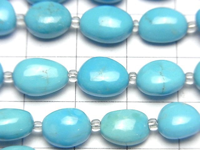 [Video] Kingman Turquoise AAA- Oval (Smooth) half or 1strand beads (aprx.17inch/42cm)