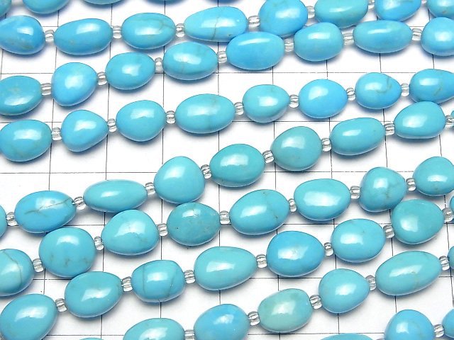 [Video] Kingman Turquoise AAA- Oval (Smooth) half or 1strand beads (aprx.17inch/42cm)