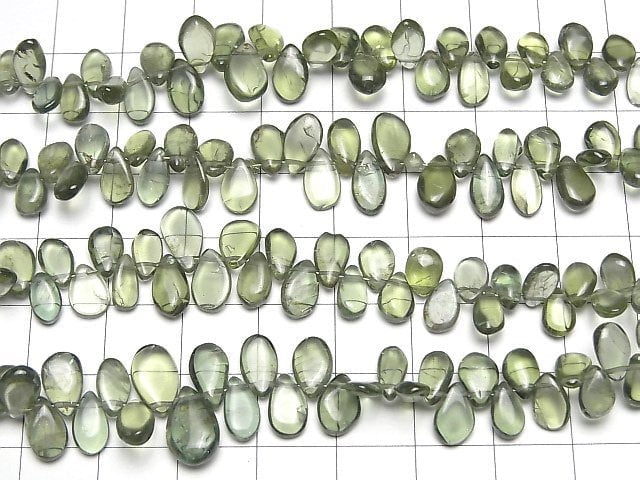 [Video]High Quality Green Apatite AA++ Pear shape (Smooth) half or 1strand beads (aprx.6inch/16cm)