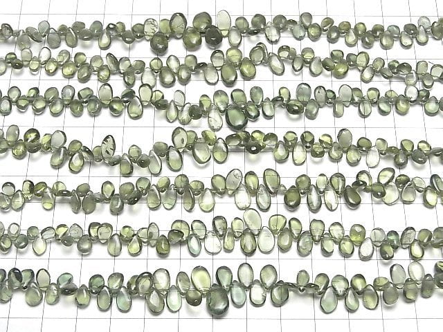 [Video]High Quality Green Apatite AA++ Pear shape (Smooth) half or 1strand beads (aprx.6inch/16cm)