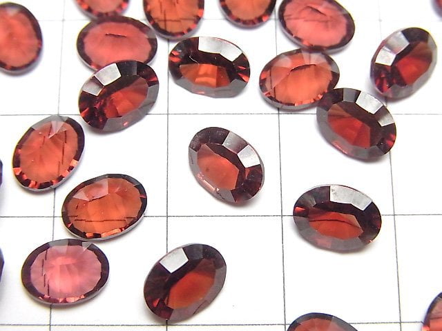 [Video]High Quality Mozambique Garnet AAA Loose stone Oval Concave Cut 8x6mm 3pcs