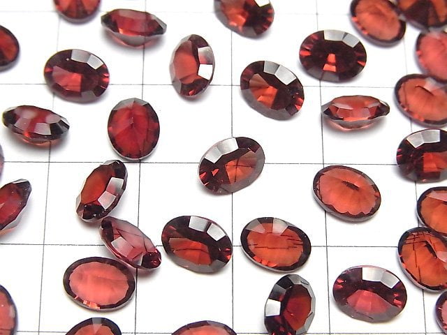 [Video]High Quality Mozambique Garnet AAA Loose stone Oval Concave Cut 8x6mm 3pcs