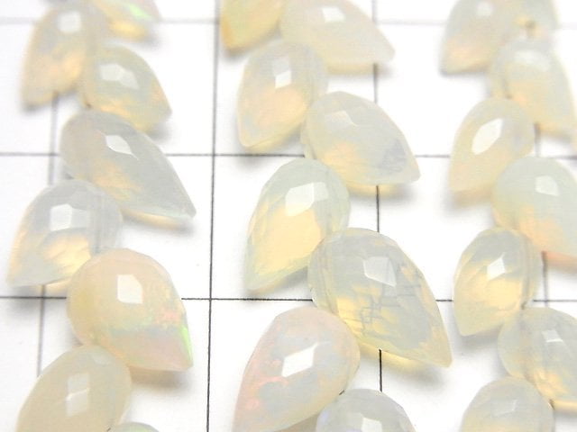 [Video]High Quality Ethiopian Opal AA++ Flower Bud Faceted Briolette 1strand beads (aprx.5inch/13cm)