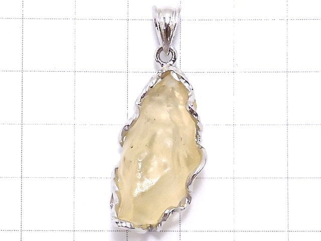 [Video][One of a kind] Libyan Desert Glass Roughlock Nugget Pendant Silver925 NO.492