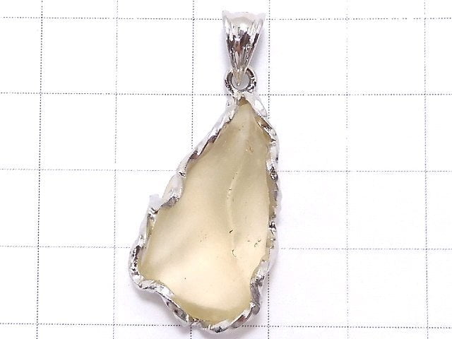 [Video][One of a kind] Libyan Desert Glass Roughlock Nugget Pendant Silver925 NO.494