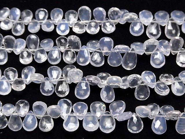 [Video]High Quality Scorolite AAA- Pear shape Faceted Briolette half or 1strand beads (aprx.7inch/18cm)