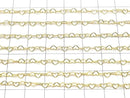14KGF Flat Heart Cable Chain 4.0x2.8mm 10cm