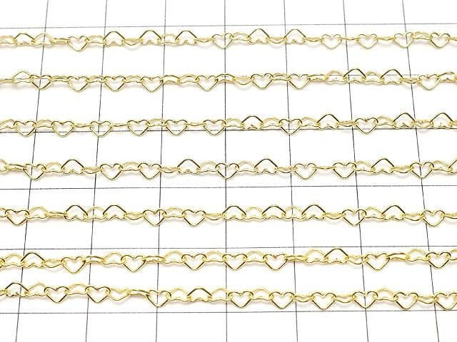 14KGF Flat Heart Cable Chain 4.0x2.8mm 10cm