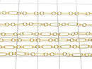 14KGF Figaro (long and short) chain, 5x1.5mm, 10cm