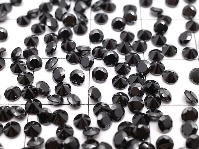 [Video]Cubic Zirconia AAA Loose stone Round Faceted 3x3mm [Black] 20pcs