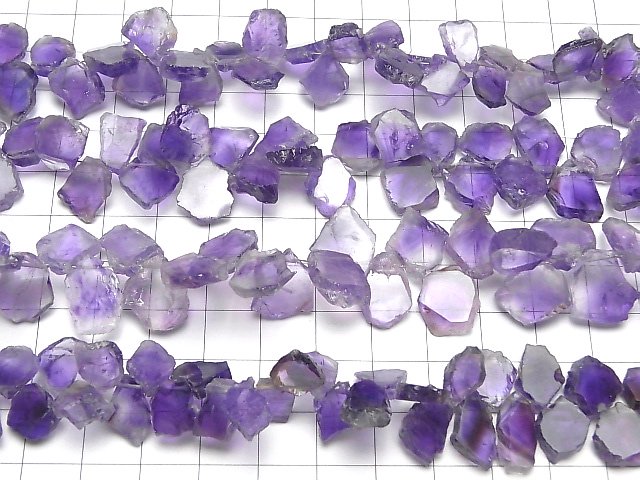 [Video]High Quality Amethyst AA++ Rough Slice Faceted half or 1strand beads (aprx.6inch/16cm)
