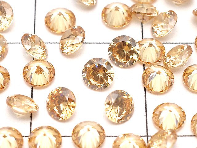 [Video]Cubic Zirconia AAA Loose stone Round Faceted 3x3mm [Champagne] 20pcs