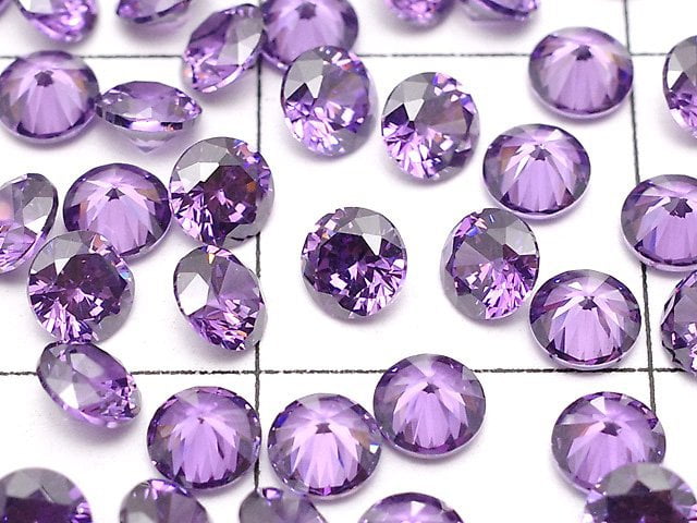 [Video]Cubic Zirconia AAA Loose stone Round Faceted 3x3mm [Amethyst] 20pcs