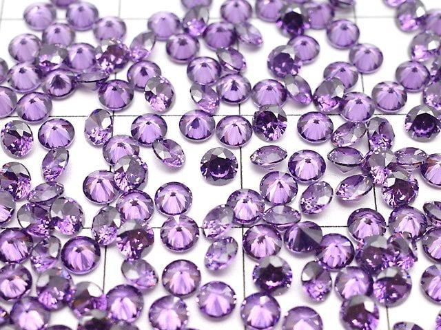 [Video]Cubic Zirconia AAA Loose stone Round Faceted 3x3mm [Amethyst] 20pcs