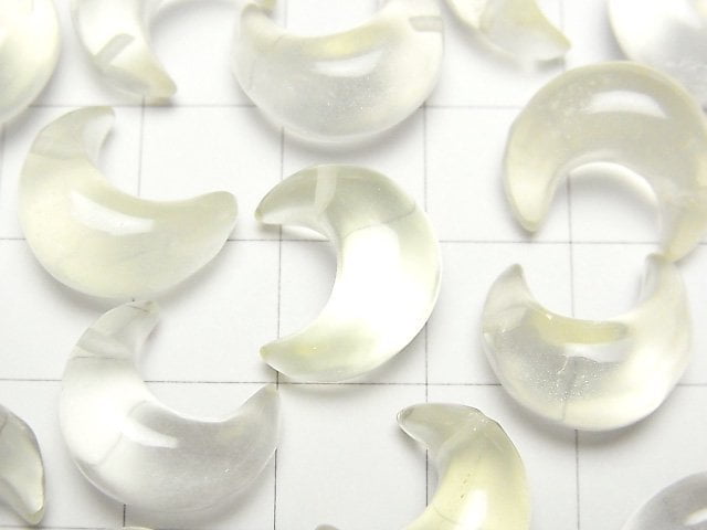 [Video]Lemon Quartz AAA- Moon Motif 13-15mm [Half Drilled Hole] 2pcs