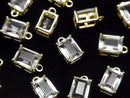 [Video] High Quality Crystal AAA Bezel Setting Rectangle Faceted 8x6mm 18KGP 2pcs