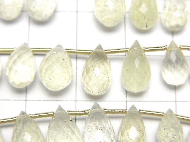 [Video]High Quality Libyan Desert Glass AAA- Drop Faceted Briolette half or 1strand beads (aprx.7inch/18cm)