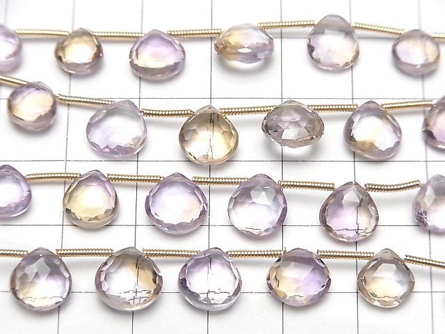 [Video]High Quality Amethyst xCitrine AAA- Chestnut Faceted Briolette 1strand (15pcs)