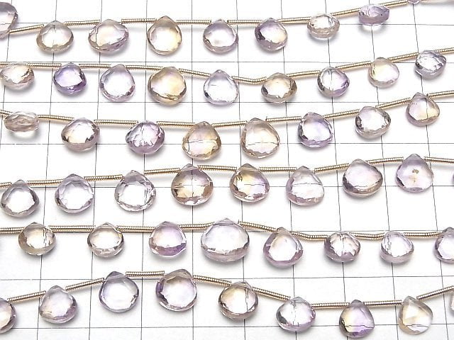 [Video]High Quality Amethyst xCitrine AAA- Chestnut Faceted Briolette 1strand (15pcs)