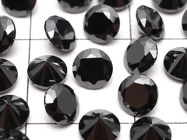 [Video]Cubic Zirconia AAA Loose stone Round Faceted 4x4mm [Black] 20pcs